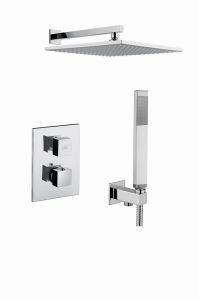 Bateria termostatyczna podtynkowa Paffoni Level z deszczownicą kompletny zestaw LEQ518ZSC3B chrom