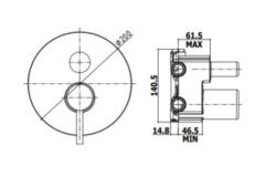 Bateria prysznicowa 3-drożna Paffoni Light LIG018NO czarny mat