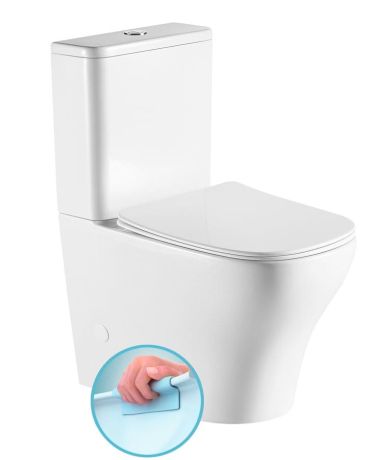Przejdź do produktu BELLO RIMLESS WC kompakt WC ze spłuczką, z deską Slim Soft Close, odpływ uniwersalny