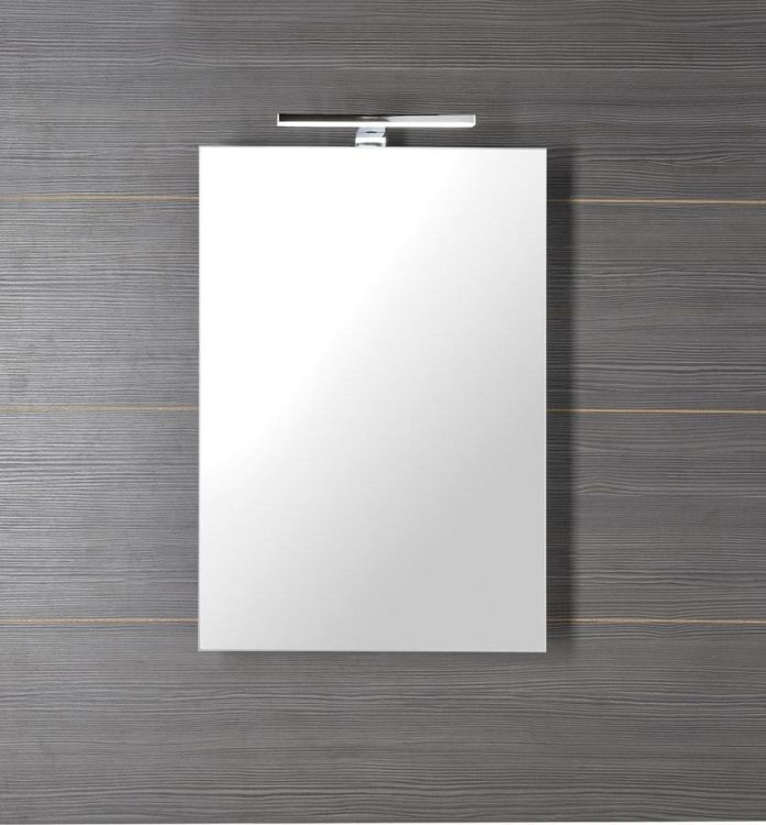 GRETA szafka z lustrem z oświetleniem LED, 50x70x14cm, czarny mat