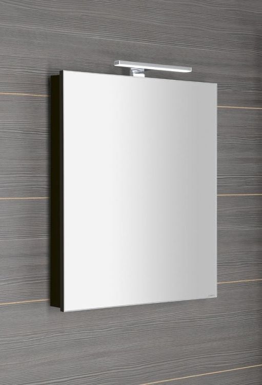 GRETA szafka z lustrem, oświetlenie LED, 60x70x14cm, czarny mat