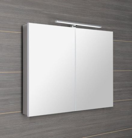 Przejdź do produktu GRETA szafka z lustrem, oświetlenie LED, 101x70x14cm, biały mat