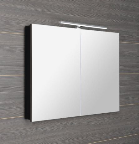 Przejdź do produktu GRETA szafka z lustrem, oświetlenie LED, 101x70x14cm, czarny mat