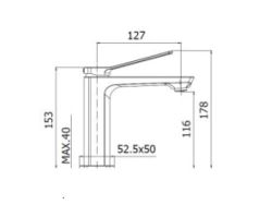 Bateria umywalkowa stojąca 15 cm bez korka Paffoni Tilt TI071CR chrom