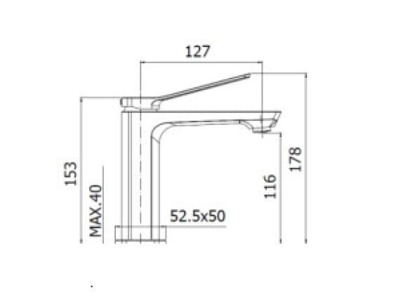 Bateria umywalkowa stojąca 15 cm bez korka Paffoni Tilt TI071CR chrom