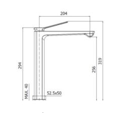 Bateria umywalkowa stojąca wysoka 29 cm z korkiem klik-klak Paffoni Tilt TI081KCR chrom