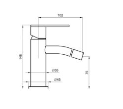 Bateria bidetowa 15 cm z korkiem Filo Inox Emmevi 85004INOX