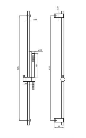 Przejdź do produktu Zestaw prysznicowy drążek ze słuchawką prysznicową i wężem Emmevi Filo Inox C02668INOX inox