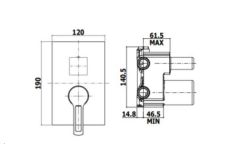 Bateria prysznicowa podtynkowa 3-drożna z przełącznikiem mechanicznym Paffoni Ringo RIN019