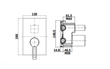 Przejdź do produktu Bateria prysznicowa podtynkowa 3-drożna z przełącznikiem mechanicznym Paffoni Ringo RIN019CR chrom