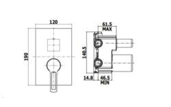 Bateria prysznicowa podtynkowa 3-drożna z przełącznikiem mechanicznym Paffoni Ringo RIN019