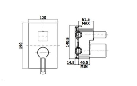Przejdź do produktu Bateria prysznicowa podtynkowa 3-drożna z przełącznikiem mechanicznym czarny mat Paffoni Ringo RIN019NO 