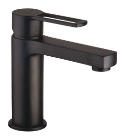 Bateria umywalkowa stojąca 16 cm z korkiem klik-klak czarny mat Paffoni Ringo RIN071KNO