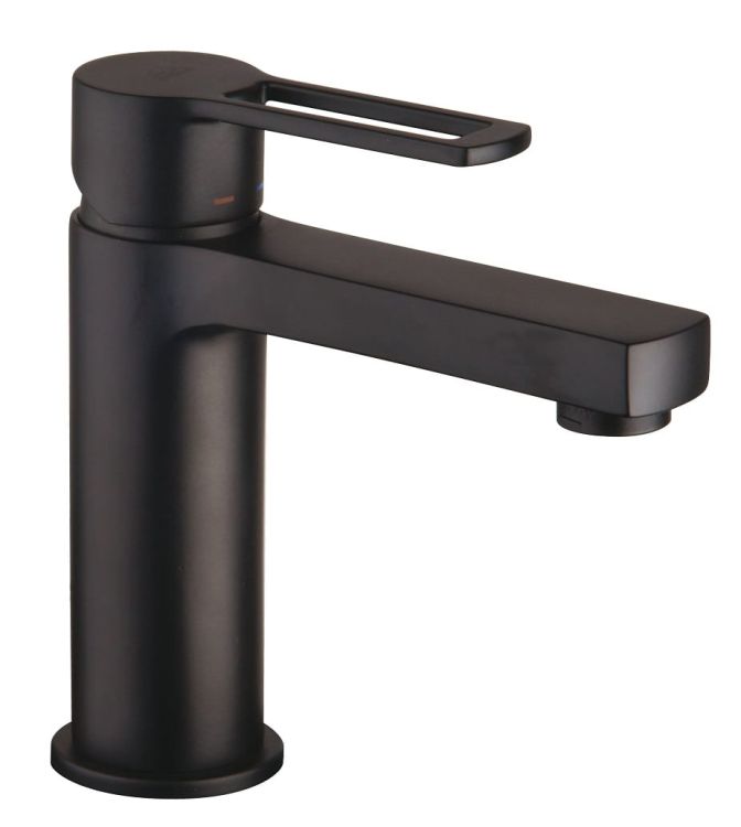 Bateria umywalkowa stojąca 16 cm z korkiem klik-klak czarny mat Paffoni Ringo RIN071KNO