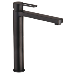 Bateria umywalkowa stojąca 31 cm wysoka czarny mat z korkiem klik-klak Paffoni Ringo RIN081KNO