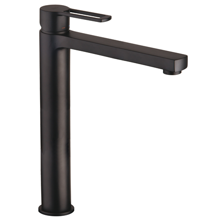 Przejdź do produktu Bateria umywalkowa stojąca 31 cm wysoka czarny mat z korkiem klik-klak Paffoni Ringo RIN081KNO