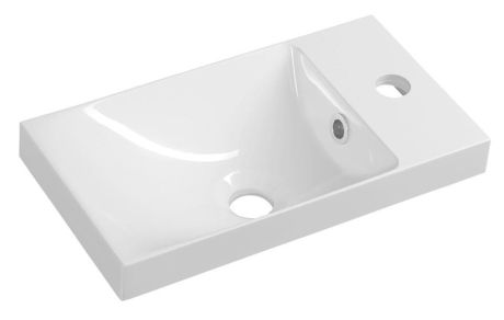 Przejdź do produktu AGOS umywalka kompozytowa bez przelewu 40x22cm, biały, lewa/prawa