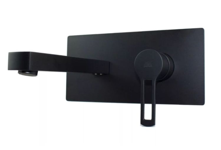 Bateria umywalkowa podtynkowa z wylewką 20 cm czarny mat bez korka Paffoni Ringo RIN105NO