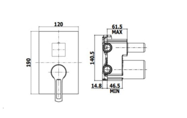 Bateria prysznicowa 3-drożna Paffoni Ringo RIN019CR chrom