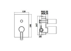 Bateria prysznicowa 2-drożna z przełącznikiem Paffoni Ringo RIN015NO czarny mat