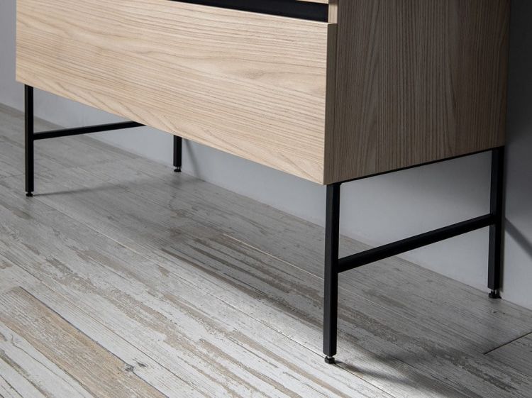 ODETTA nogi 60x260-270x412mm, stal malowana, czarny mat, 2 szt