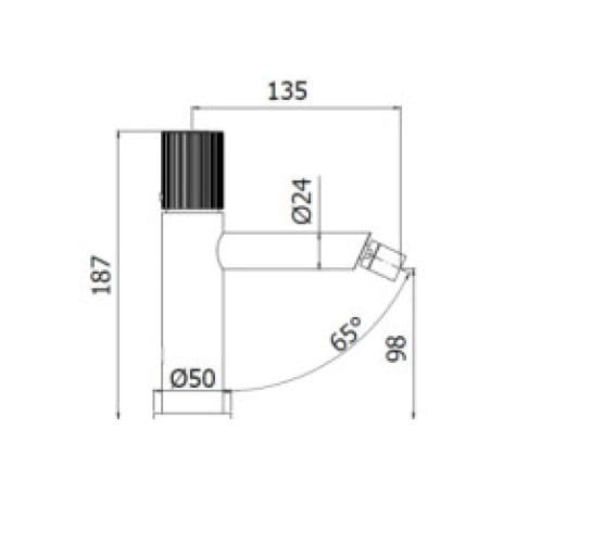 Bateria bidetowa stojąca 19 cm bez korka Paffoni Jo JO131CR chrom
