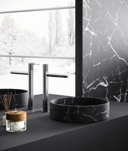 Bateria umywalkowa stojąca wysoka 35 cm z korkiem klik-klak Paffoni Jo JO081KCR chrom