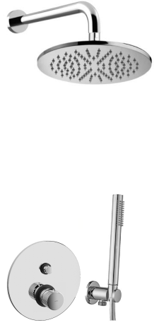 Przejdź do produktu Zestaw natryskowy podtynkowy z deszczownicą okrągłą 22,5 cm, baterią 2-drożną podtynkową i słuchawką prysznicową Paffoni Jo-Joker JO015ZSC2ACR chrom