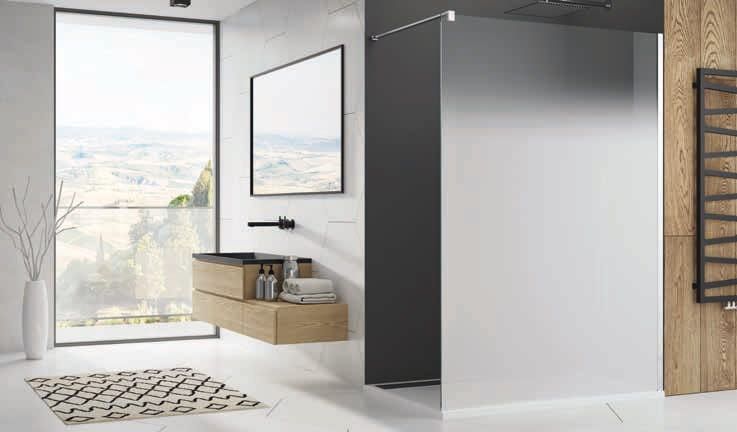 Ścianka prysznicowa wolnostojąca 80x200 cm Sanswiss Walk-In Easy White Line STR4P0800981 biały mat, szkło Brume