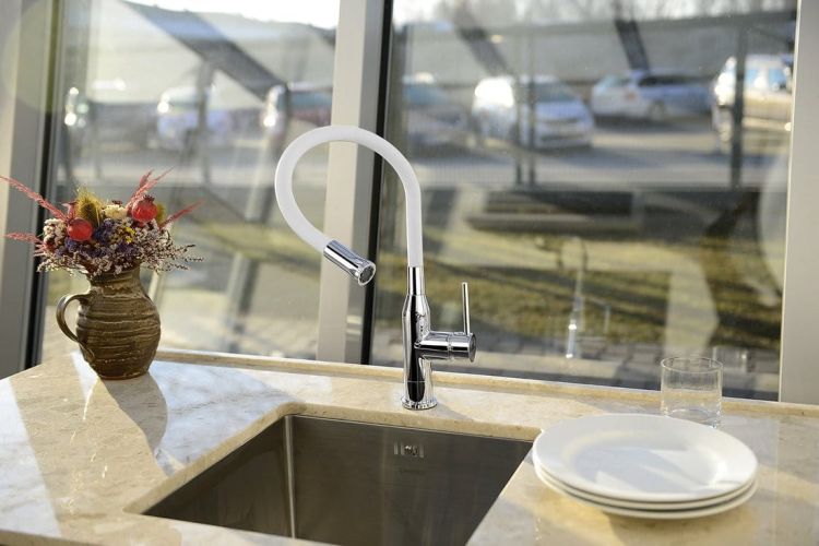 SILI bateria kuchenna z elastyczną wylewką, czarny/chrom