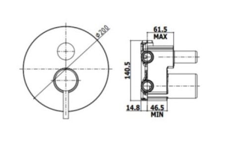 Przejdź do produktu Bateria prysznicowa podtynkowa 2-drożna z przełącznikiem mechanicznym czarny mat Paffoni Light LIG018NO