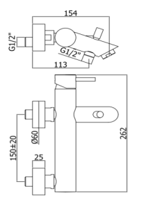 Bateria prysznicowa ścienna ze słuchawką prysznicową Paffoni Light LIG023CR chrom