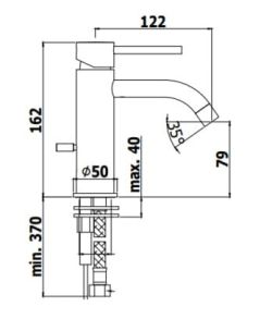Bateria umywalkowa 16 cm Paffoni Light bez korka czarny mat LIG071NO