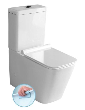 Przejdź do produktu PORTO WC kompakt WC Rimless ze spłuczką z deską Soft Close, uniwersalny