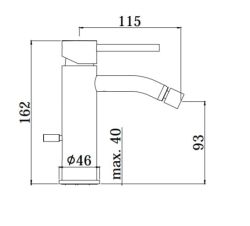 Bateria bidetowa 16,2 cm z korkiem Paffoni Light czarny mat LIG131KNO
