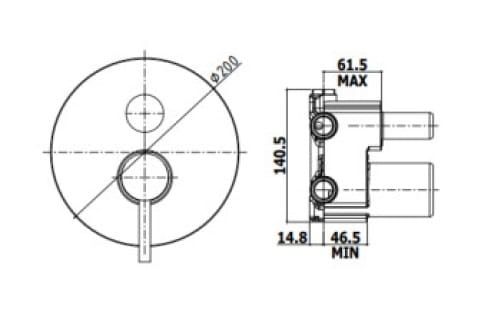 Bateria prysznicowa 3-drożna Paffoni Light LIG018CR chrom