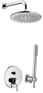 Komplet natryskowo-wannowy z baterią dwufunkcyjną i deszczownicą 22 cm Paffoni Light LIG015ZSC2ACR chrom