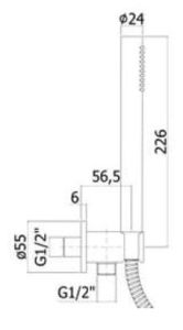 Słuchawka prysznicowa z wężem, uchwytem i przyłączem Paffoni ZDUP094CR chrom