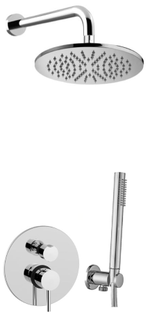 Przejdź do produktu Komplet natryskowo-wannowy z baterią dwufunkcyjną i deszczownicą 22,5 cm Paffoni Light LIG018ZSC2ACR chrom