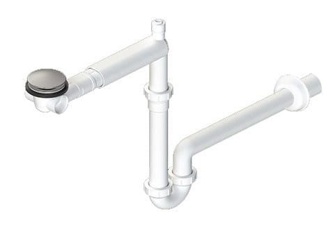 URBINO syfon umywalkowy oszczędzający miejsce, korek klik-klak, 1"1/4, odpływ 32 mm, biały