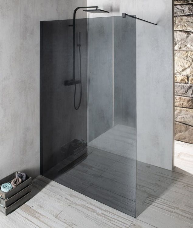 VARIO BLACK modułowa kabina prysznicowa narożna Walk-In, szkło dymione, 1200 mm