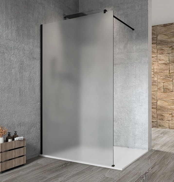 VARIO BLACK modułowa kabina prysznicowa narożna Walk-In, szkło matowe, 700 mm
