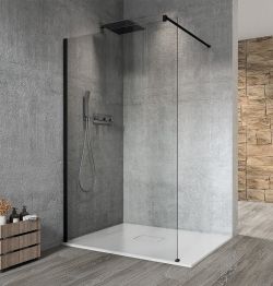 VARIO BLACK modułowa kabina prysznicowa narożna Walk-In, szkło czyste, 1000 mm
