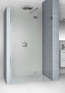 Drzwi prysznicowe wnękowe uchylne 120 cm z elementem stałym Riho Scandic NXT X104 GX00703C2 prawe chrom