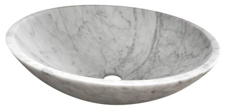 Przejdź do produktu BLOK umywalka kamienna nablatowa średnica 42cm, biały carrara mat