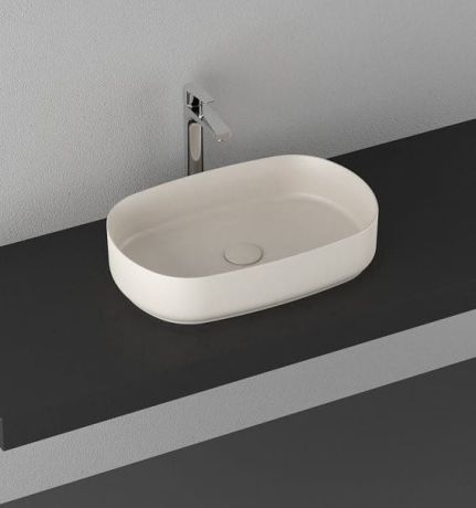 Przejdź do produktu INFINITY OVAL umywalka nablatowa 55x36cm, ivory