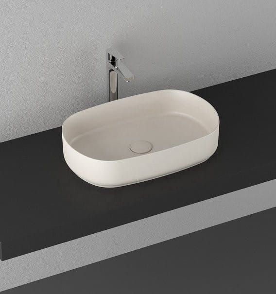 INFINITY OVA umywalka ceramiczna nablatowa 55x36 cm, Ivory
