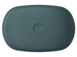 INFINITY OVA umywalka ceramiczna nablatowa 55x36 cm, mat zielony Petrol