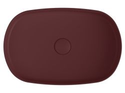 INFINITY OVA umywalka ceramiczna nablatowa 55x36 cm, matowy Maroon Red