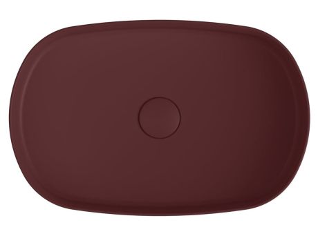 Przejdź do produktu INFINITY OVAL umywalka ceramiczna nablatowa 55x36cm, maroon red mat